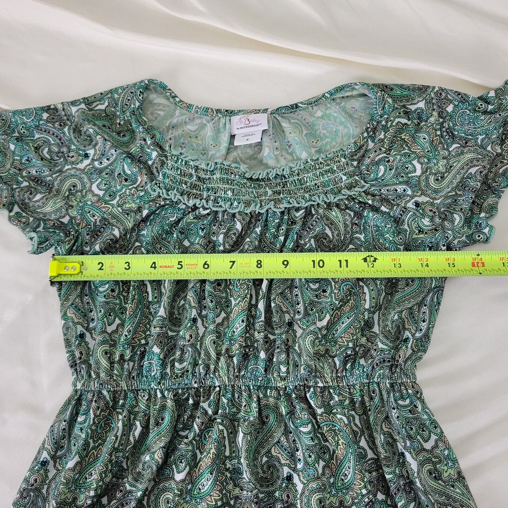 Oh Baby by Motherhood Womens Blouse Small Top Multicolor Paisley Short Sleeve‎ - Picture 5 of 13
